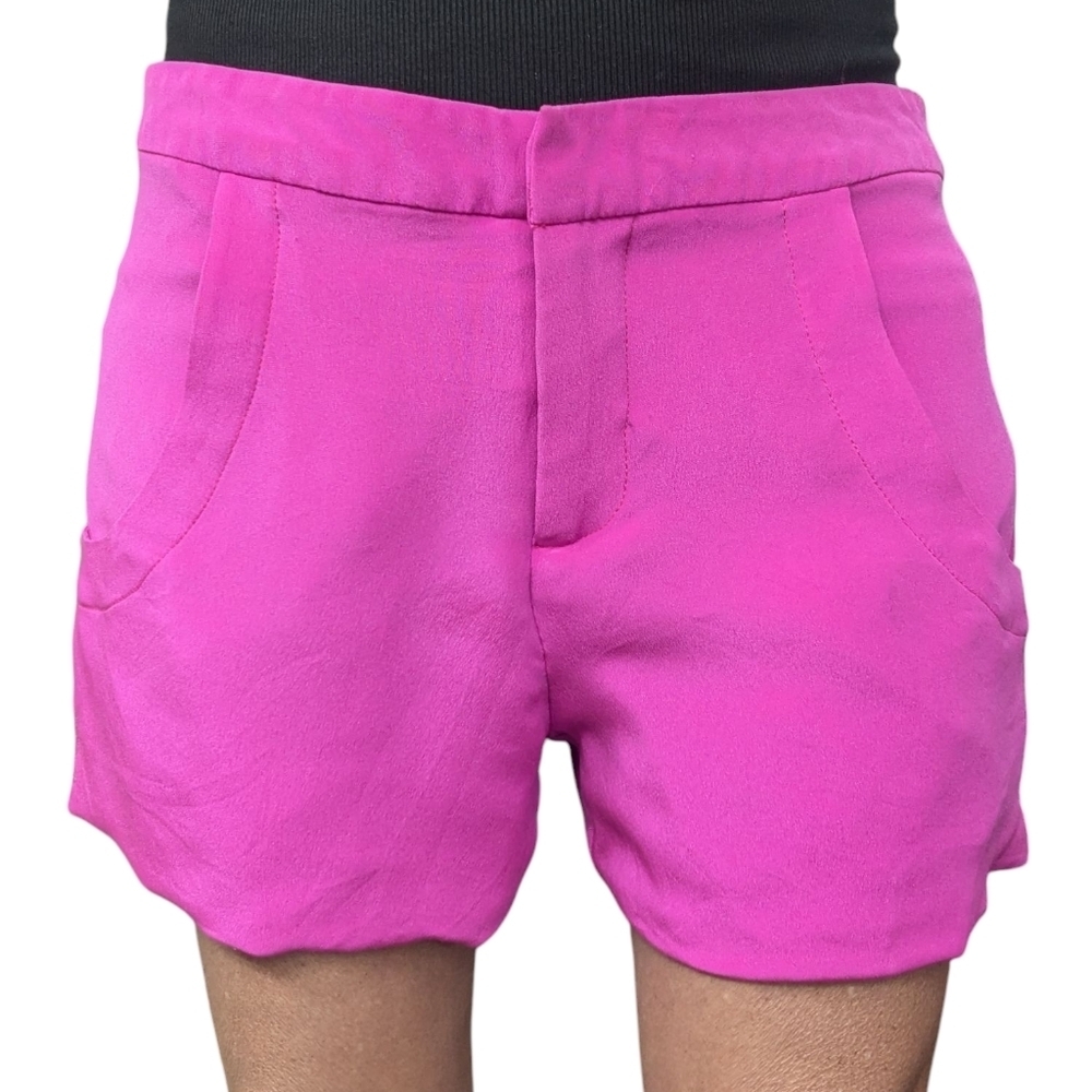 Naven Silk Shorts Hot Pink High Waist Tailored Dressy Size 4